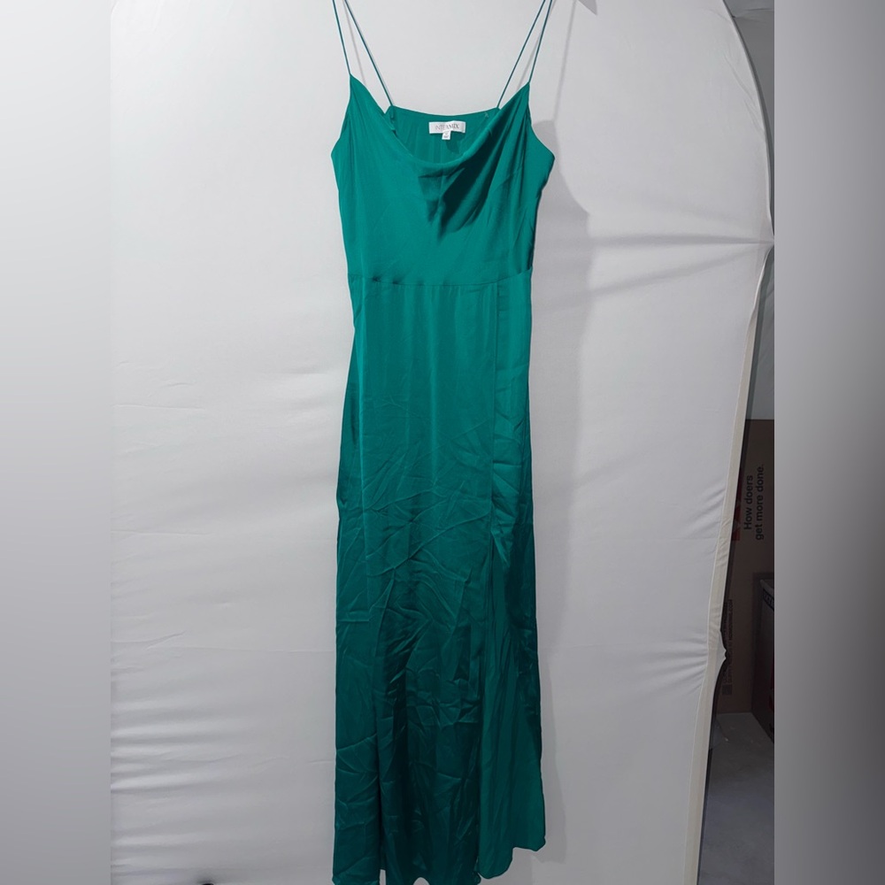 INTERMIX Green Sheath Maxi Dress Sleeveless